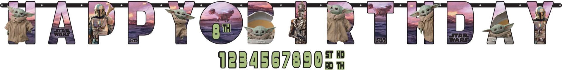 The Mandalorian Customizable Birthday Banner with The Child
