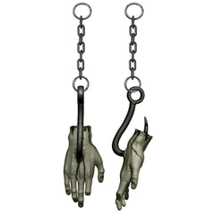Hanging Bloody Zombie Hands with Hooks ‚Äì 12.5" Halloween Decoration