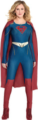 Women's DC Supergirl Halloween Costume Jumpsuit with Cape
