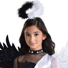 Twisted Angel Girl's Halloween Costume with Wings & Halo