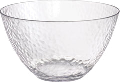Clear Hammered Plastic Serving Bowl - 15-inch Premium Design