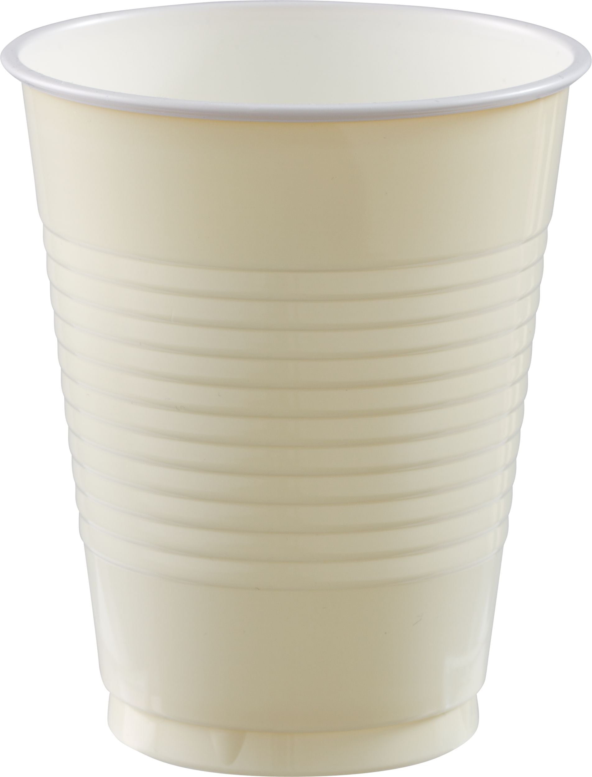 Party Pack Plastic Glow Cups, 16 oz, Vanilla Cream, 50-Pack