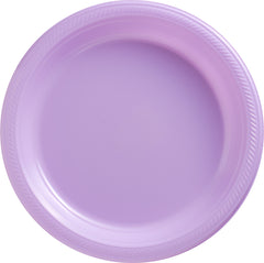 Lavender Round Plastic Dinner Plates - 10.25" (50 Pack)
