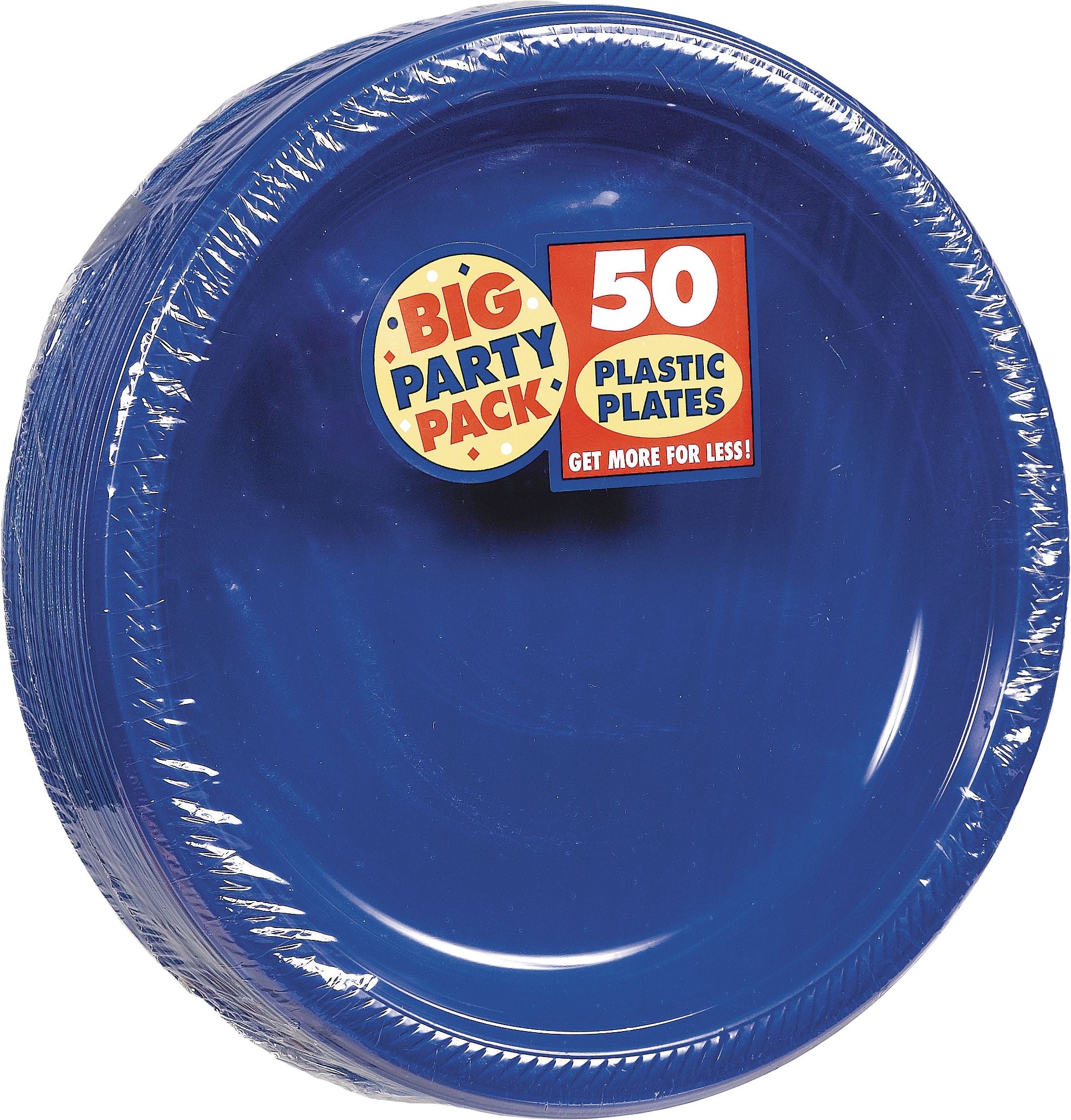 Royal Blue Big Party Pack Plastic Dinner Plates, 10.25-Inch, 50-Pack