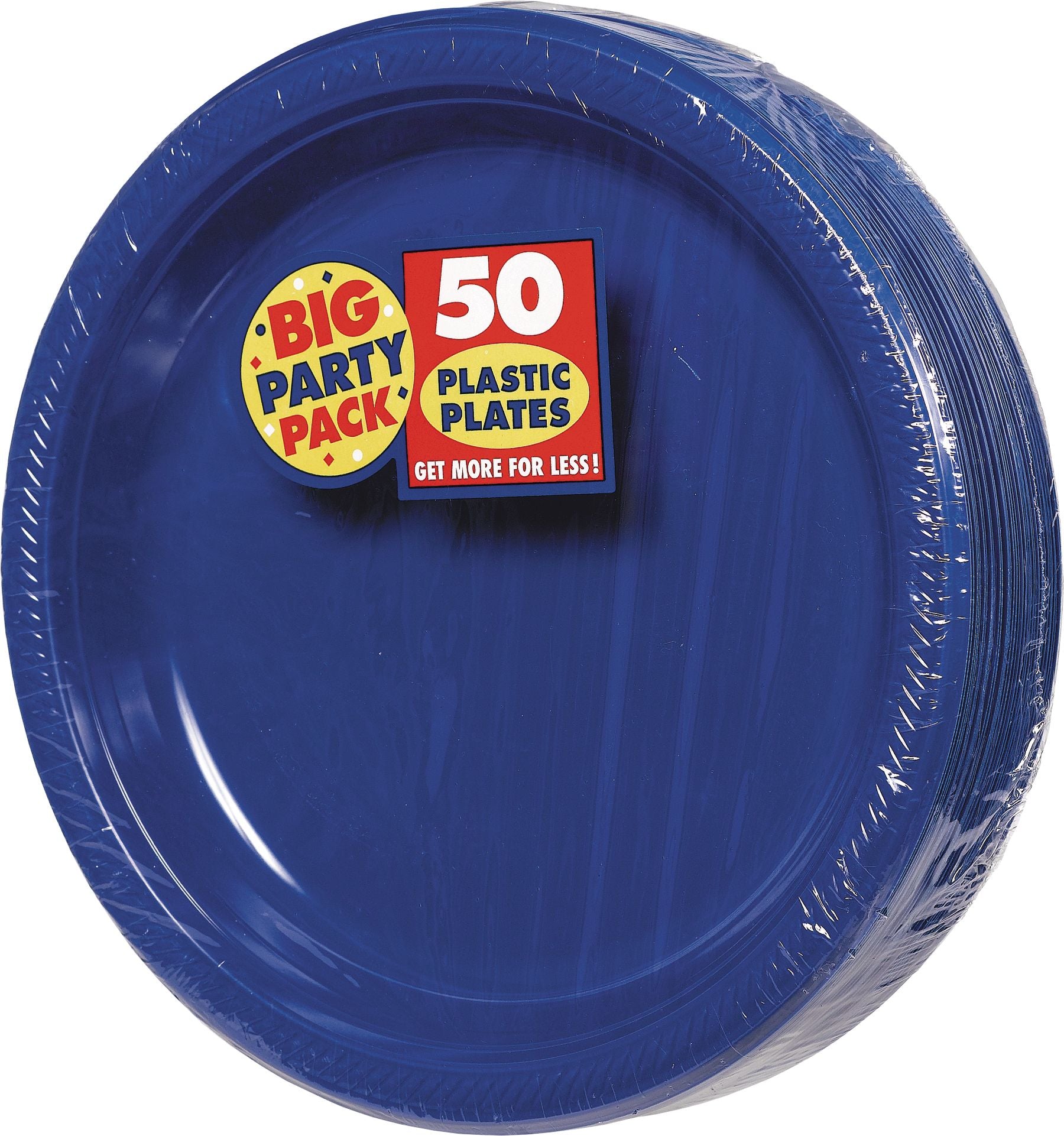 Royal Blue Big Party Pack Plastic Dinner Plates, 10.25-Inch, 50-Pack