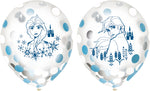 Disney Frozen 2 Confetti Latex Balloons, 12-Inch, 6-Pack