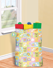Adorable Animal Baby Shower Gift Sack with "Welcome Baby" Tag