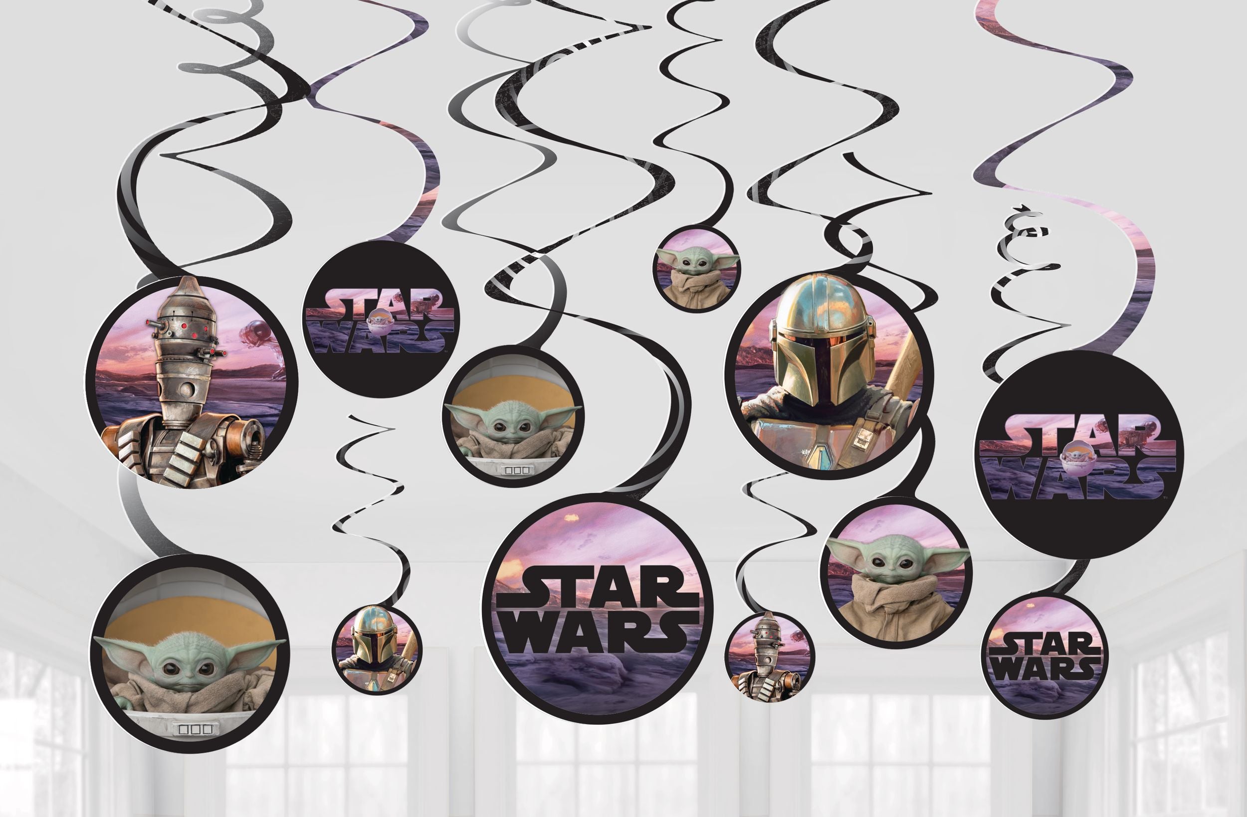 Star Wars Mandalorian Spiral Decorations - 12 Pack