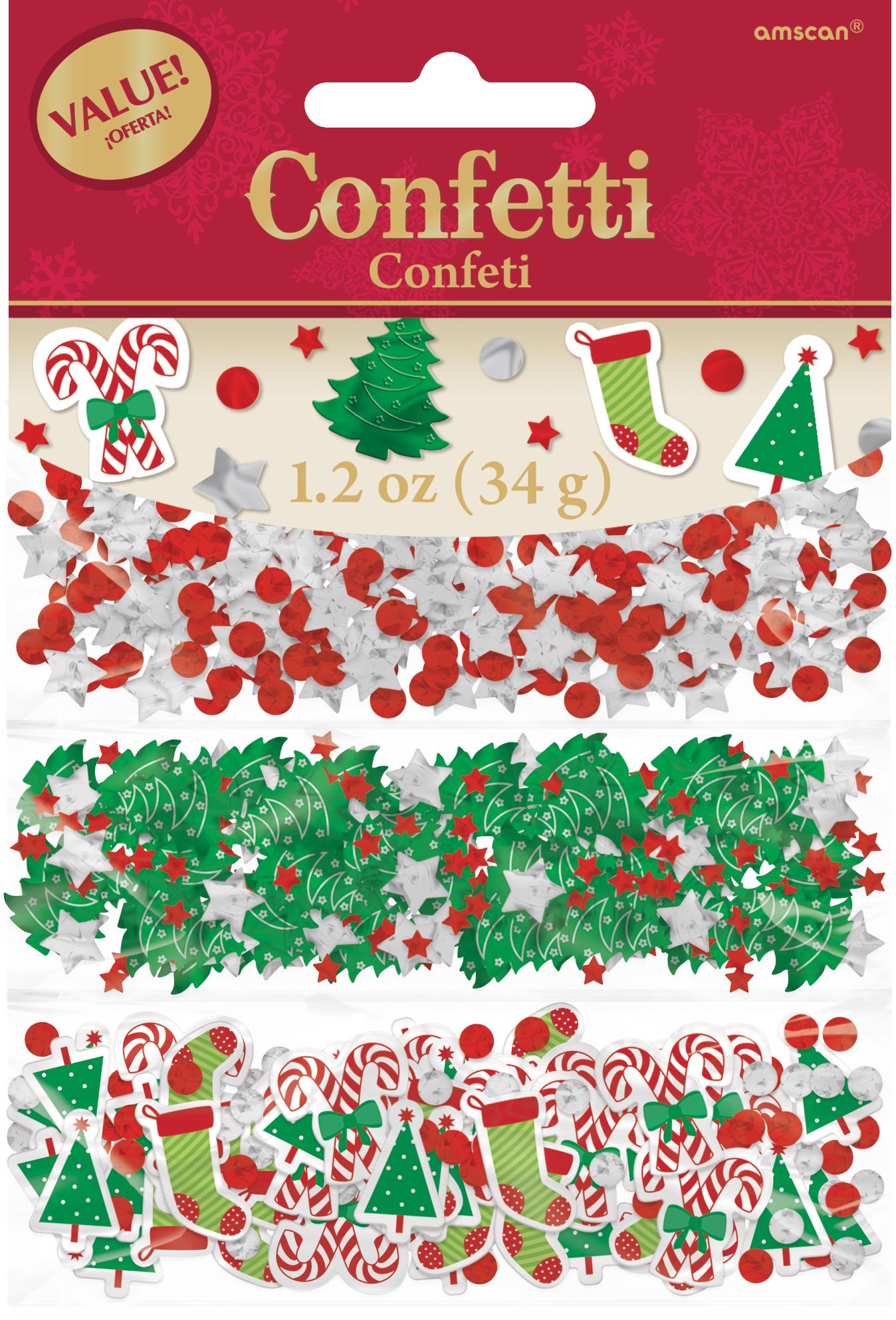Festive Christmas Confetti Table Scatter D√©cor, 1.2 oz