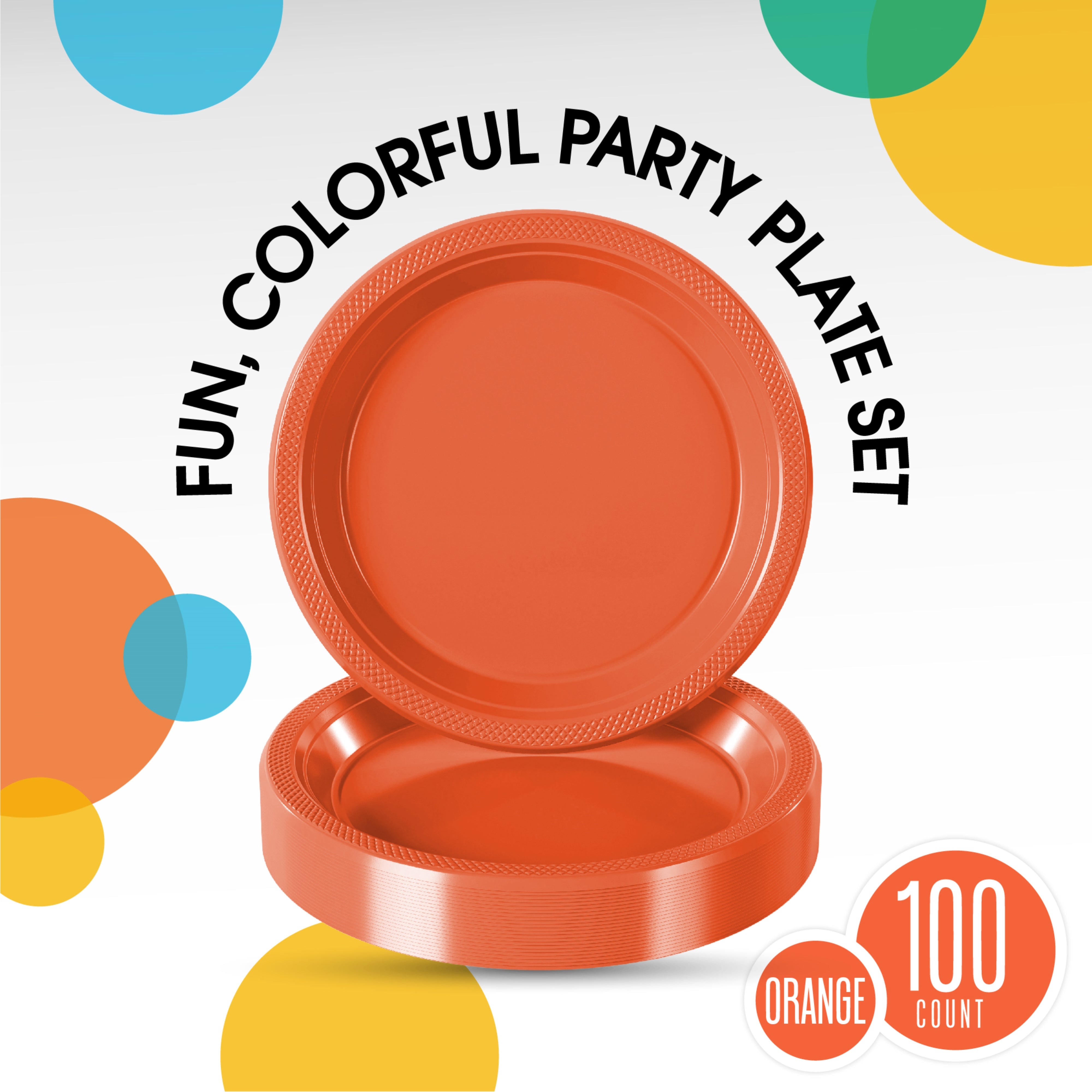 Little Gym - 7 In. Orange Plastic Plates | 100 Count