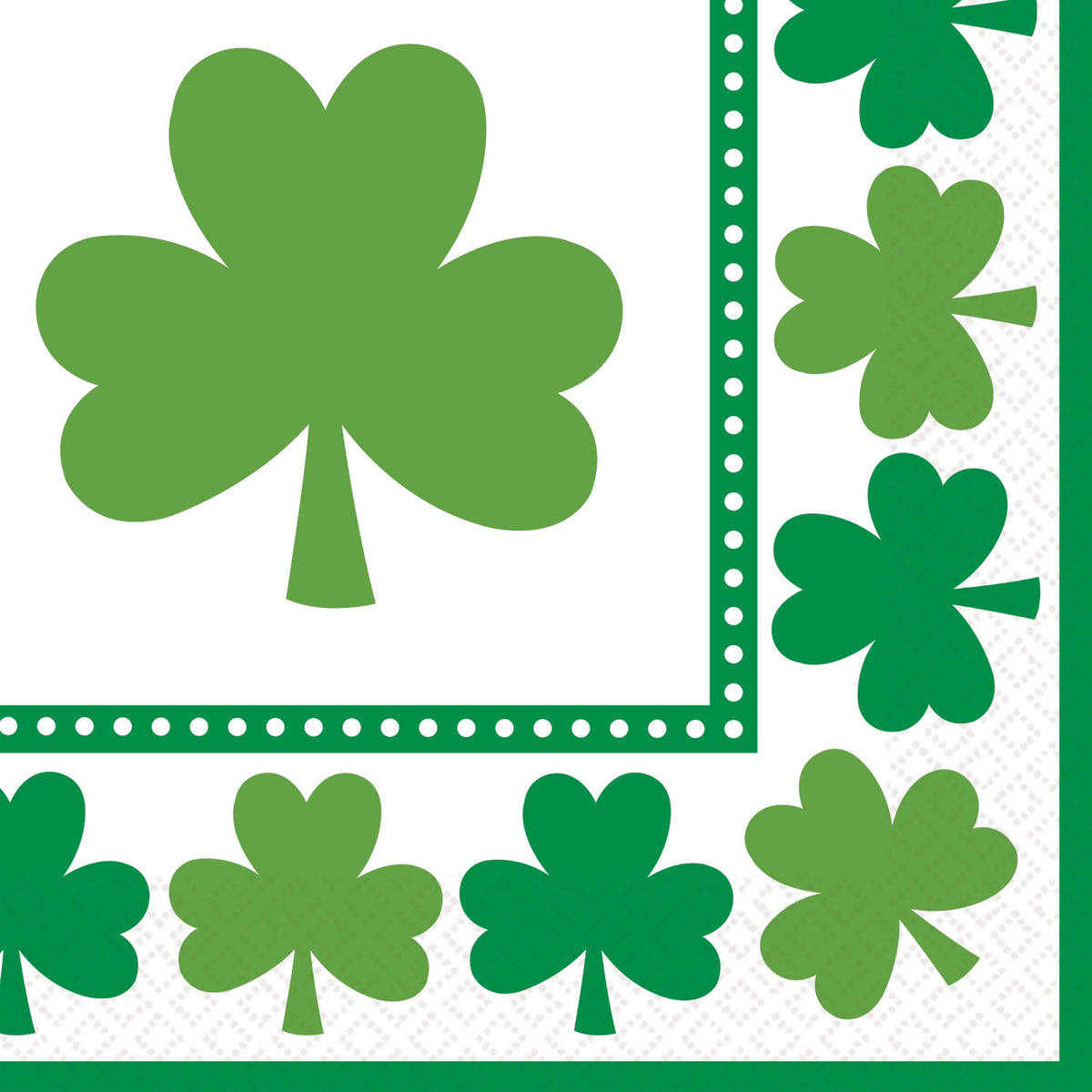 Lucky Shamrocks St. Patrick's Day Beverage Napkins - 16 Pack