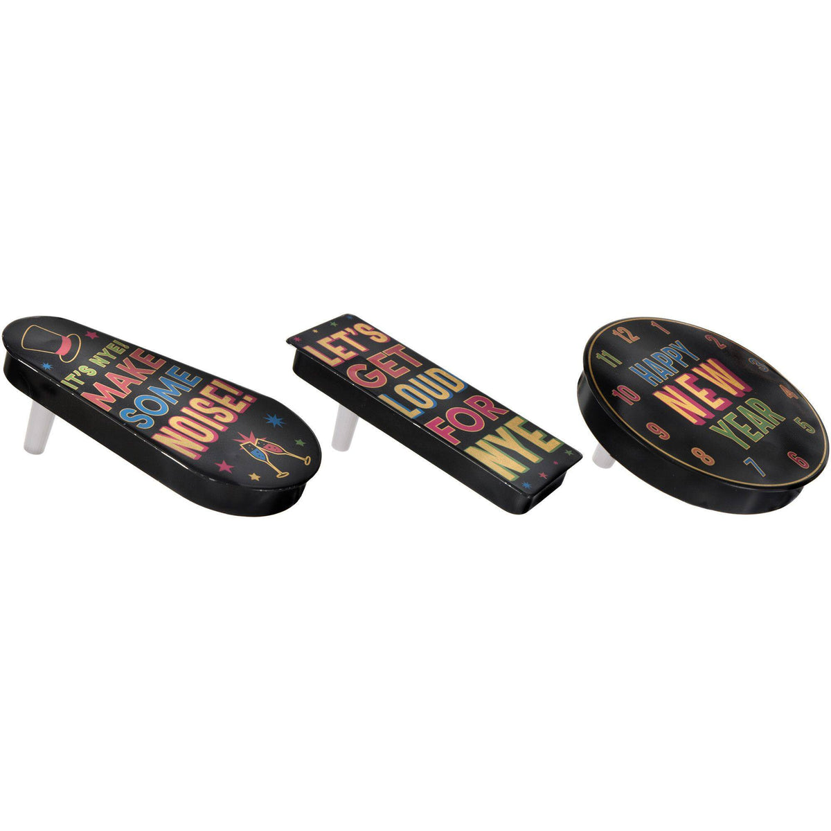 New Year's Eve Colorful Spin Noisemakers Set