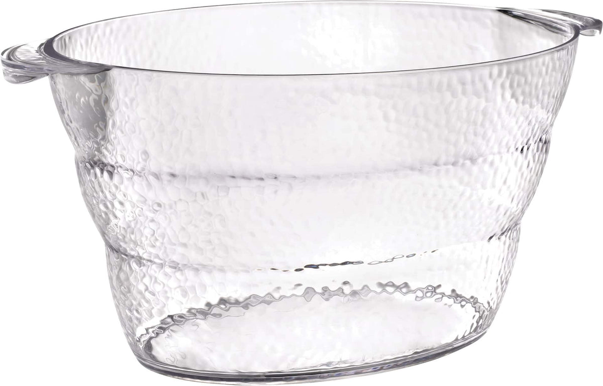 Clear Hammered Plastic Beverage Tub with Handles ‚Äì 3.5 Gallons