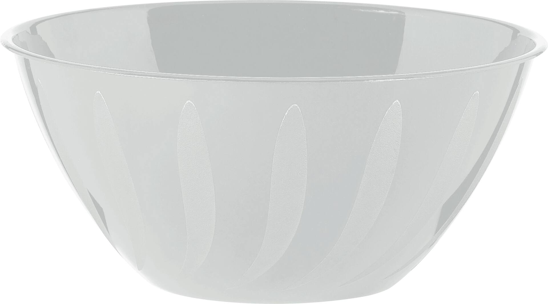 Elegant Silver 2-Quart Plastic Serving Bowl
