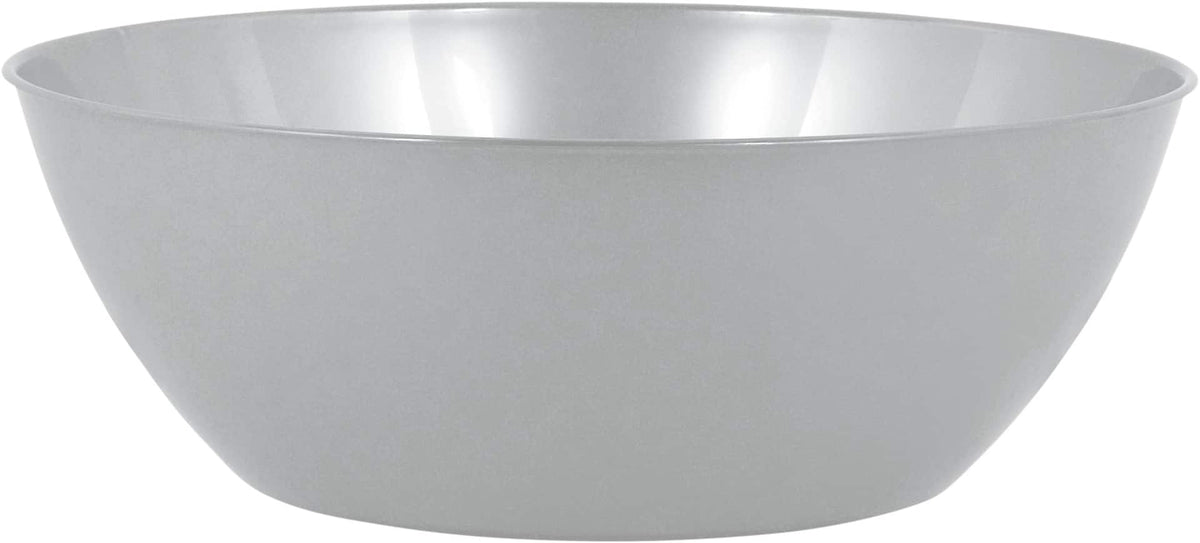 Silver 10 Qt Plastic Serving Bowl for Catering and Parties