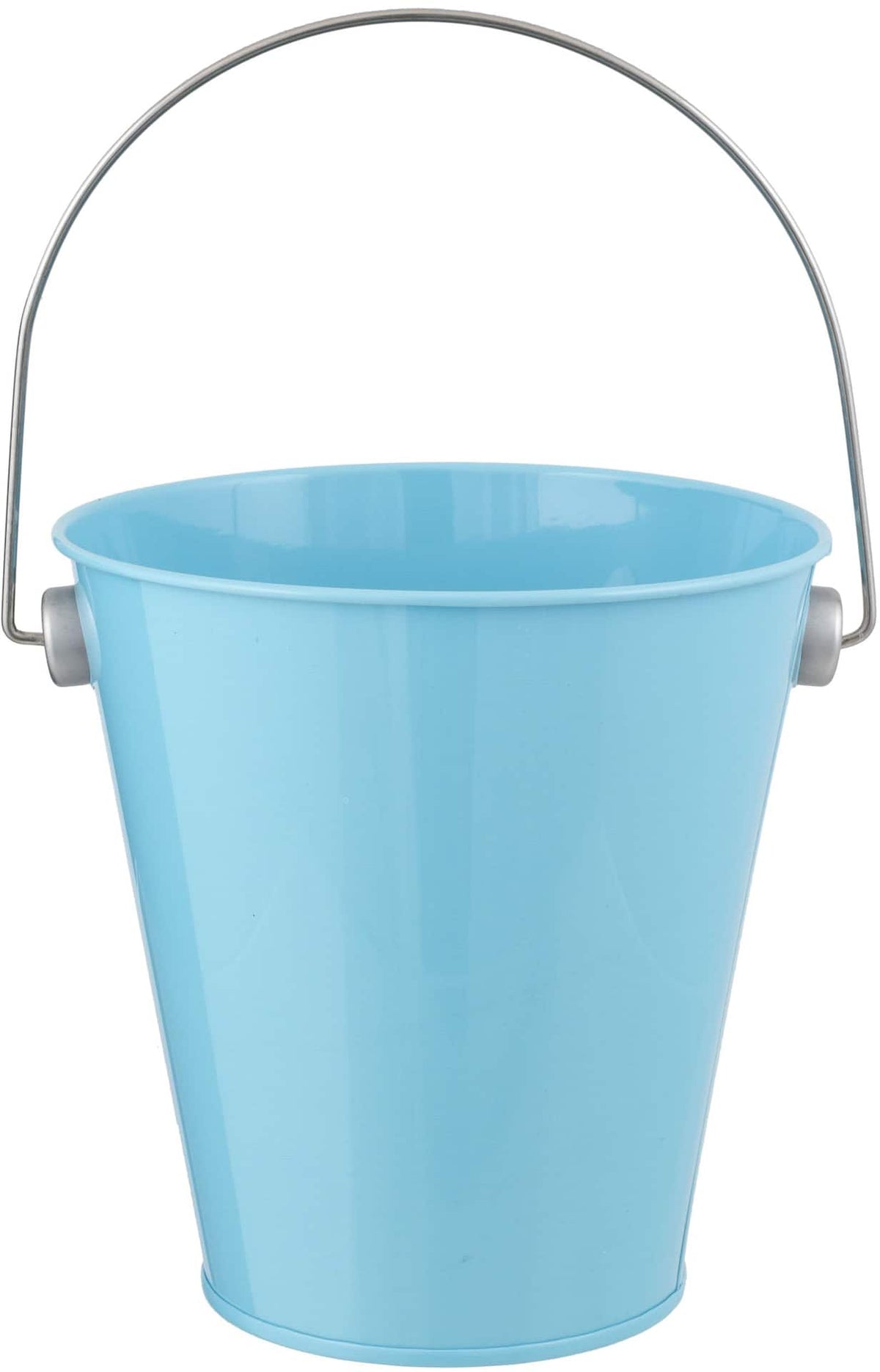 Charming Metal Bucket with Handle - 4.5" Blue Favor Pail
