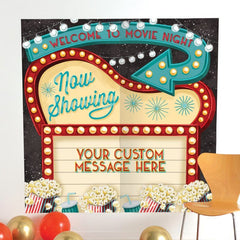 Movie Night "Now Showing" Customizable Backdrop Scene Setter