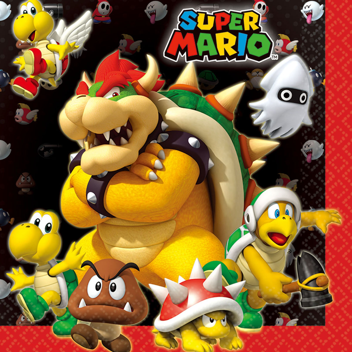 Nintendo Super Mario Bros Luncheon Napkins - 6.5 In. x 6.5 In., 16-Pack