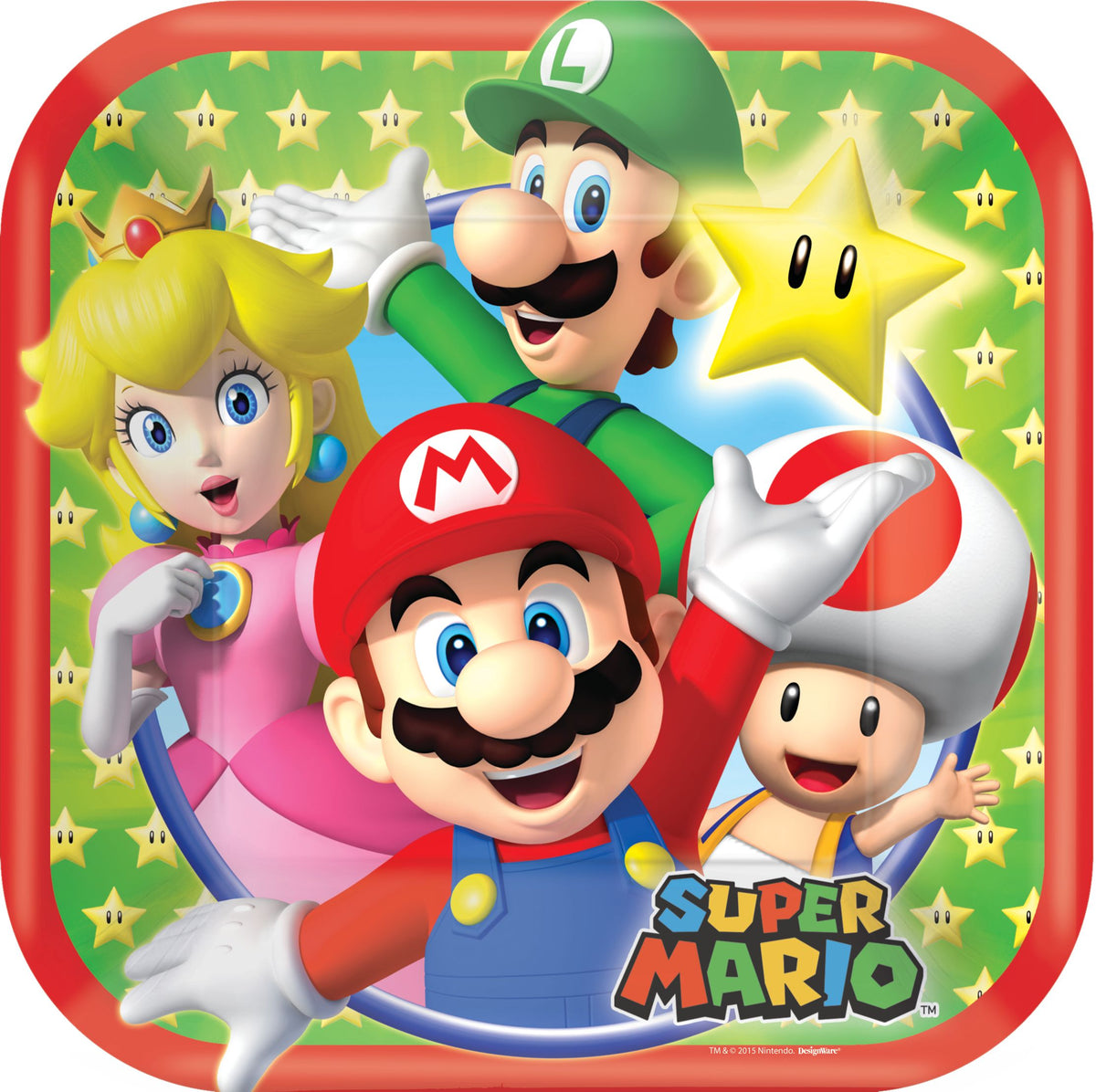 Nintendo Super Mario Bros 7" Round Paper Dessert Plates - 8 Pack