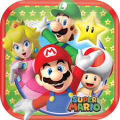 Nintendo Super Mario Bros 7" Round Paper Dessert Plates - 8 Pack