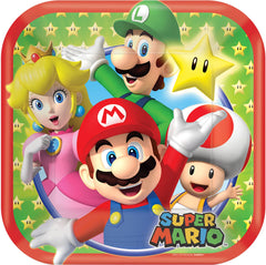 Nintendo Super Mario Bros 7" Round Paper Dessert Plates - 8 Pack