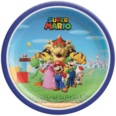 Nintendo Super Mario Bros 7" Round Paper Dessert Plates - 8 Pack