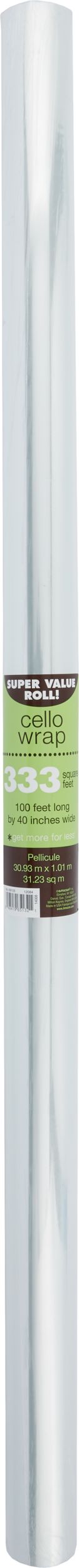 Jumbo Clear Cello Wrap Roll, 40" x 100' for Gift Wrapping