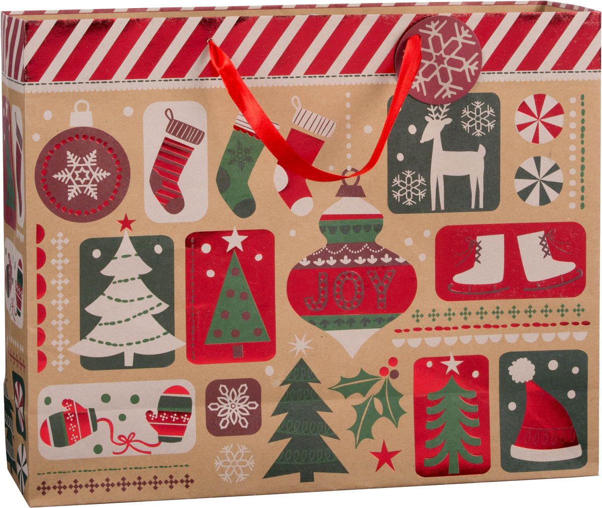 Festive Fun XL Christmas Kraft Gift Bag