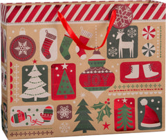 Festive Fun XL Christmas Kraft Gift Bag