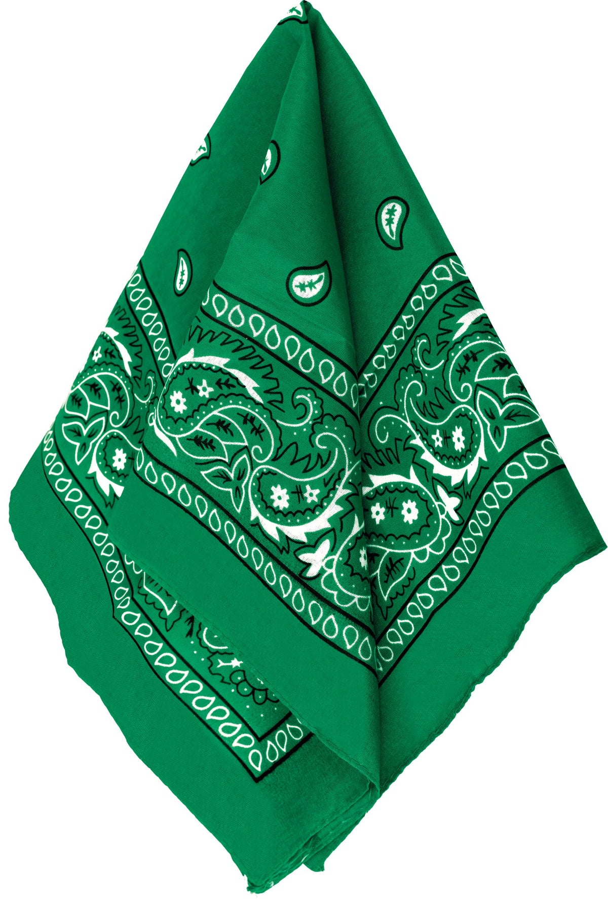 Festive Green Paisley Bandana - 20" Wearable Costume Accessory