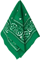 Festive Green Paisley Bandana - 20" Wearable Costume Accessory