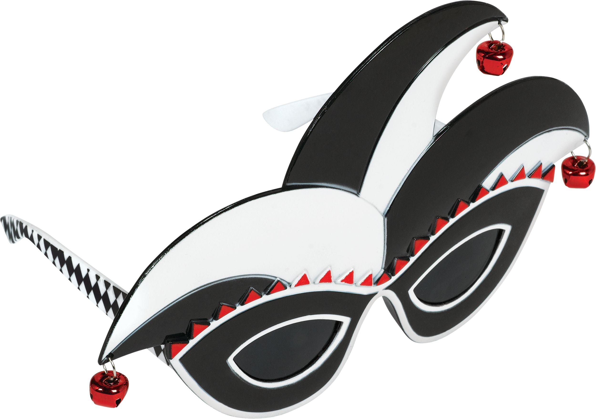 Jester Fun Shades - Red, Black & White Harlequin Glasses
