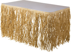 Natural Raffia Grass Table Skirt for Summer Parties
