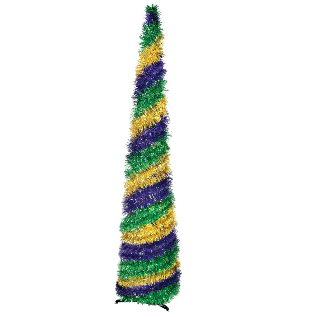 Collapsible Metallic Tinsel Tree for Masquerade Events