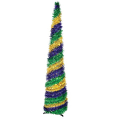 Collapsible Metallic Tinsel Tree for Masquerade Events