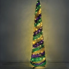 Collapsible Metallic Tinsel Tree for Masquerade Events