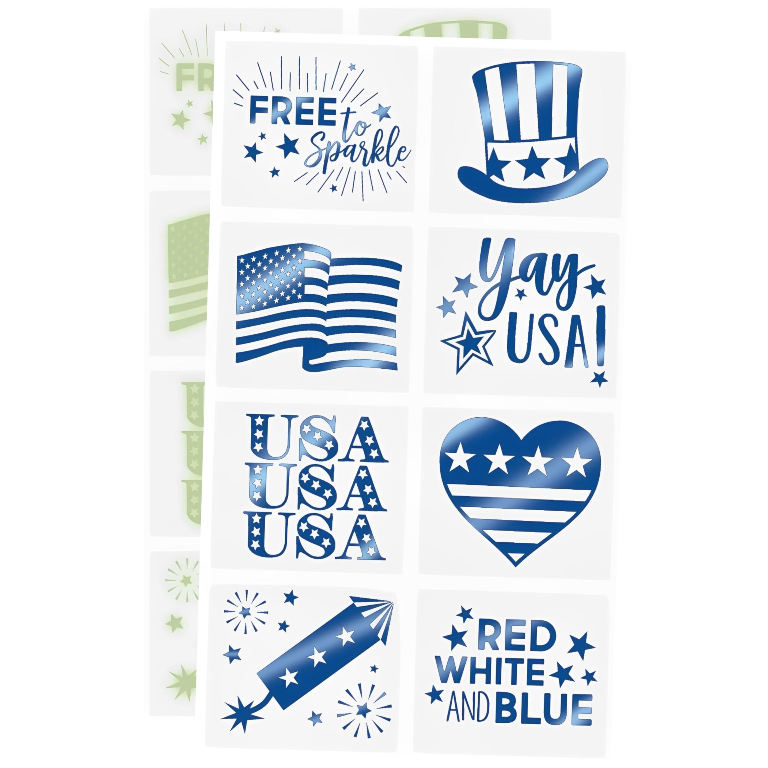 Patriotic Glow & Foil Tattoos