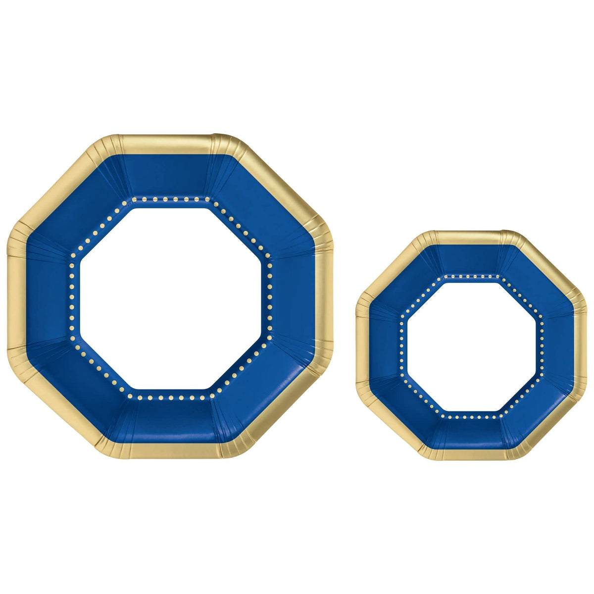 Premium Royal Blue Octagonal Paper Plates - 10.5" & 7.5