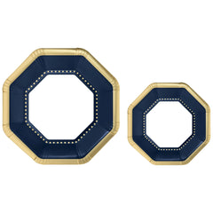 Premium True Navy 10" & 8" Octagonal Paper Plates - Multipack