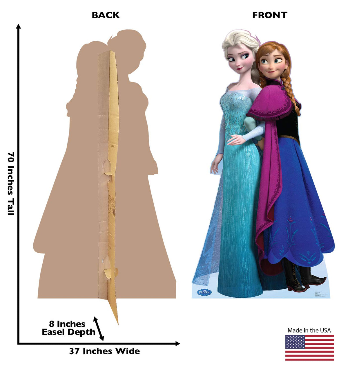 Frozen Elsa & Anna Life-Size Standee - 70 Inch