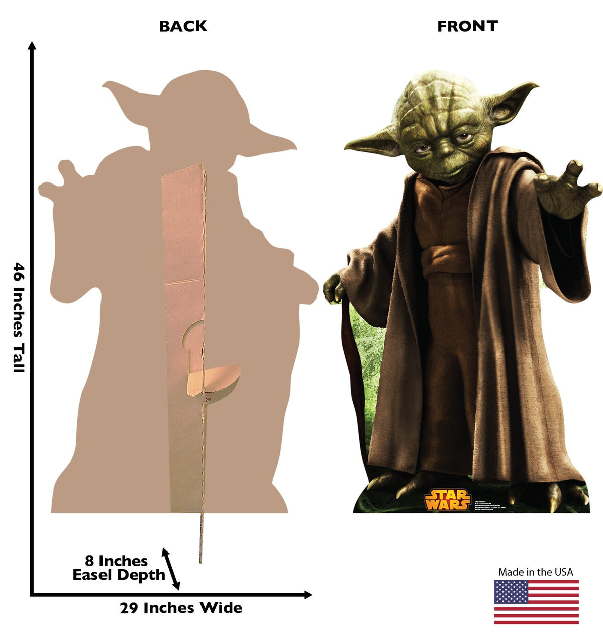 Star Wars Yoda Cardboard Standee - 46x29 Inches