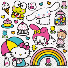 Hello Kitty & Friends Lunch Napkins - 6.5 In. x 6.5 In. - 16 Count