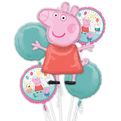 Peppa Pig Foil Balloon Bouquet - 5 Piece Set