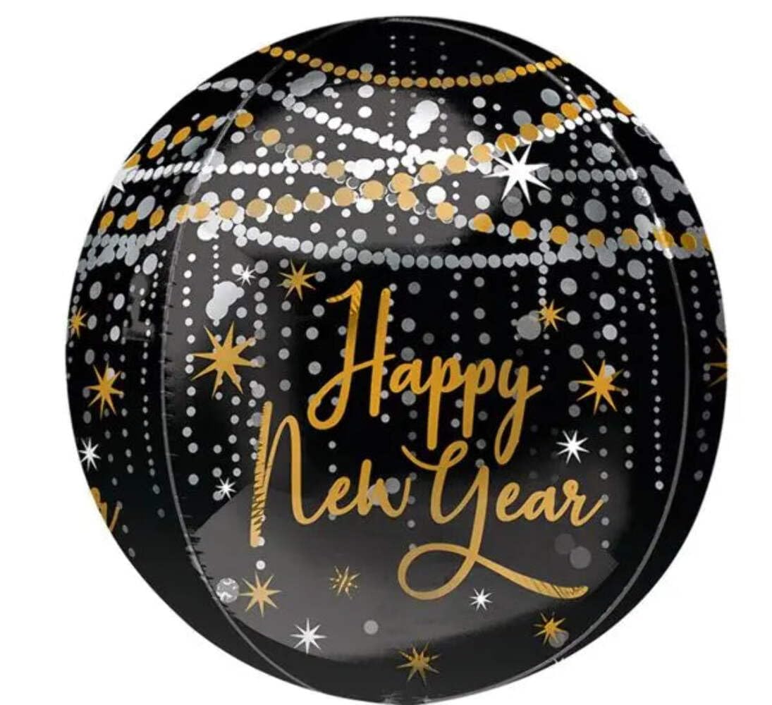 Midnight Hour Geometric Foil Balloon - New Year's Eve