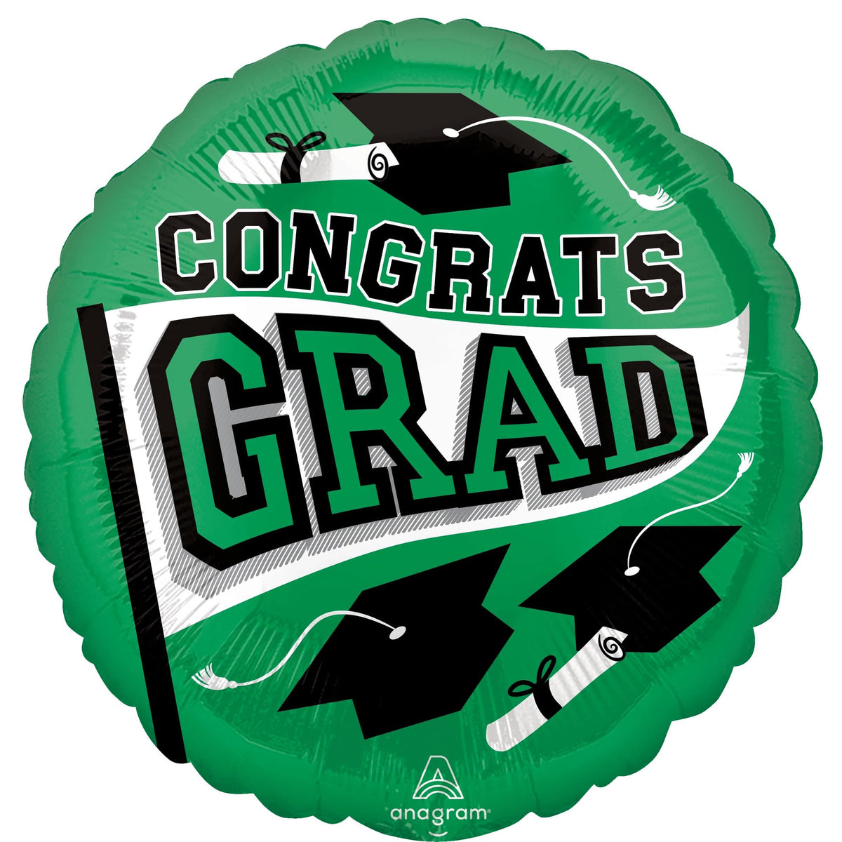 Festive Green "Be True to School" Graduation Foil Balloon