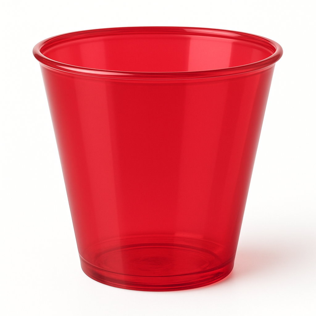 Apple Red Plastic Shot Glasses - 2 oz, 100 Pack