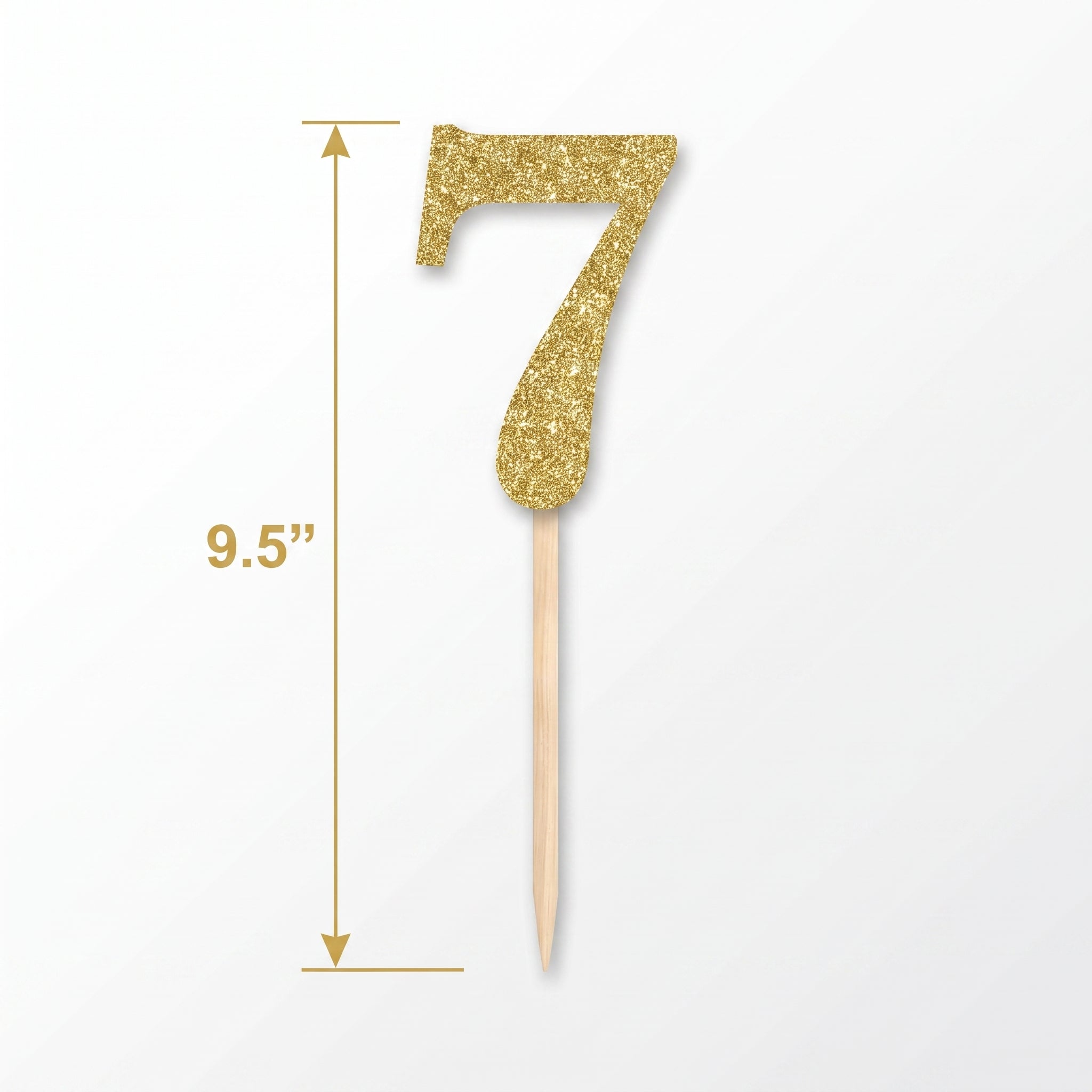 Glitter Gold Number 7 Picks - 4 Pack