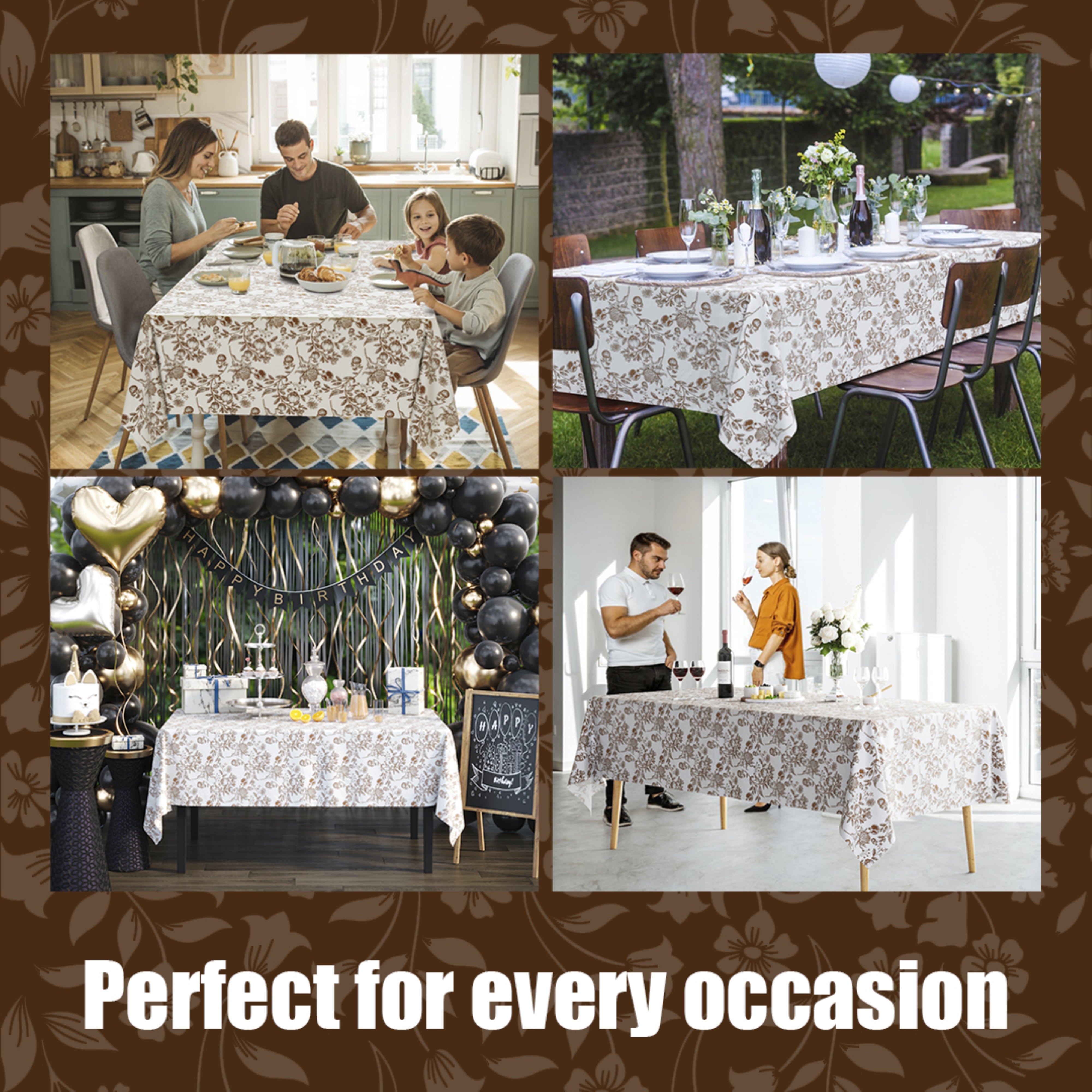 Trendables Premium Pomegranates Table Cover 54 x 108 - 2 Pack