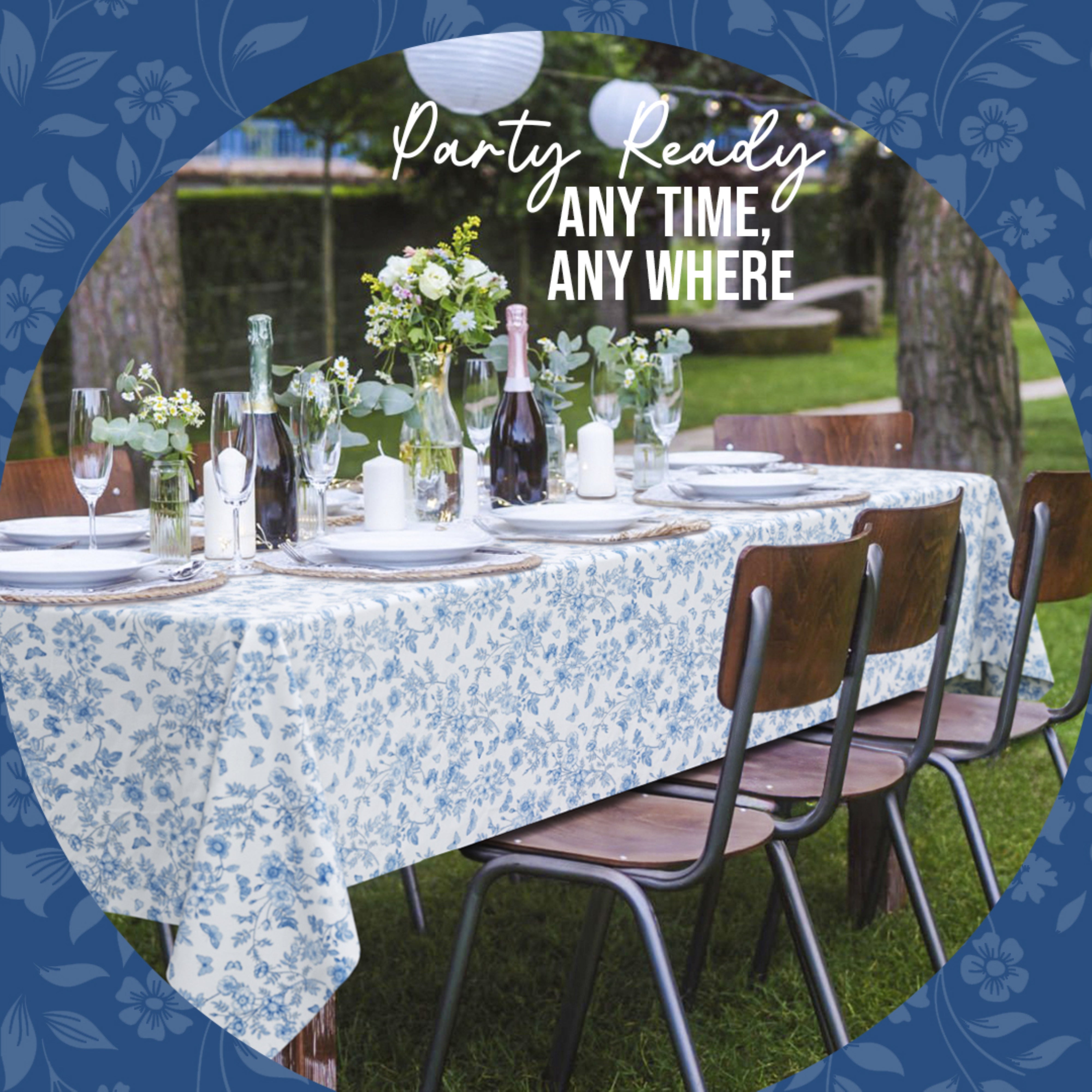 Trendables Premium Botanical Table Cover 54 x 108 - 2 Pack