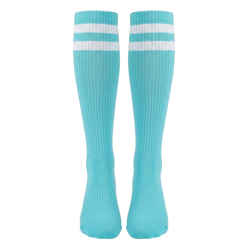 Turquoise Athletic Knee-High Socks for Team Spirit